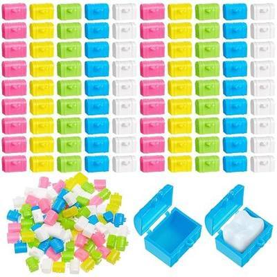 Pinkunn 200 Pcs Plastic Tooth Holder Boxes Tooth Fairy Box for Kids Colorful 0.8 x 0.6 x 0.6 Mini Treasure Chest for Boy Girl Lost Teeth Keepsake Dentist Theme Party Supplies Goodie Bag Filler