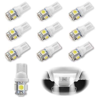 10PCS 194 LED Light Bulb 6000K Wedge T10 LED Bulb 5SMD 5050 Chips, 168 T10 2825 5SMD DC 12V Replacement Bulbs for Car Dome Map Door Courtesy License Plate Lights (White)