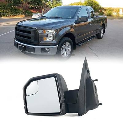Left driver Side Door Mirror with Blind Spot Glass Power Fits 2015-2020 Ford F150 Without Turn Signal Light Non-Heated (3Pins) Replaces: FL3Z17683AK