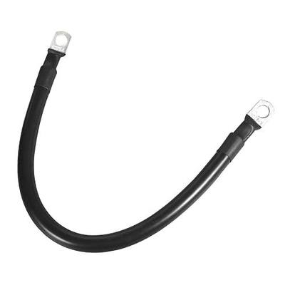 Bonsicoky 4 AWG Battery Cable, 12", Black | Pure Copper, With Terminals, 5/16" Lug, Power Inverter Cables, For Solar Application, Vehicle, RV, Car