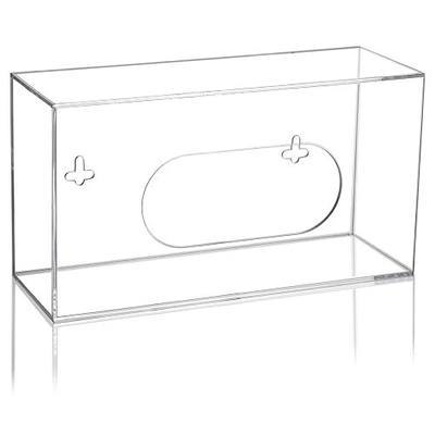 Acrylic Glove Box Holder Wall Mount Disposable Glove Dispenser Storage Organizer for Kitchen, Lab, Garages, Office, Clear