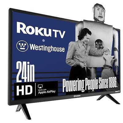 Westinghouse Roku TV - 24 Inch Smart TV, HD Television with Wi-Fi Connectivity and Mobile App, Flat Screen, Bluetooth, Compatible with Apple AirPlay, Alexa and Google Assistant