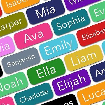 Personalized Labels (100 Count) (0.9" 0.4") Small Custom Name Stickers - Waterproof for Kids, Toddlers and Parents