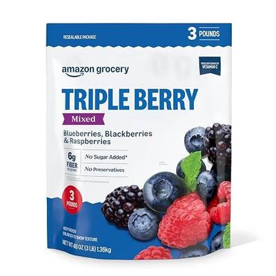 Amazon Grocery, Triple Berry Mixed, 48 oz, Frozen (Previously Amazon Fresh, Packaging May Vary)