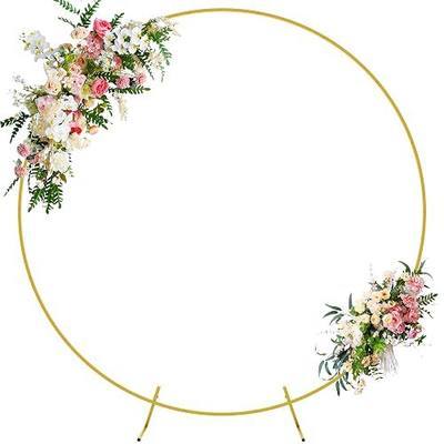 Wokceer Round Backdrop Stand 7.2FT Gold Metal Circle Balloon Arch Frame | Metal Circle Backdrop Stand Gold Round Arch for Wedding Birthday Party Bridal Baby Shower Anniversary Event Ceremony
