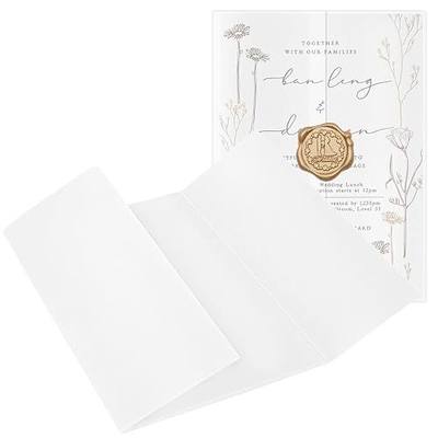 100 Pack Vellum Jackets for 5x7 Invitations, 115GSM Translucent Pre-Folded Vellum Paper Invitations Jackets, Luxury Wedding Invitation Accessories