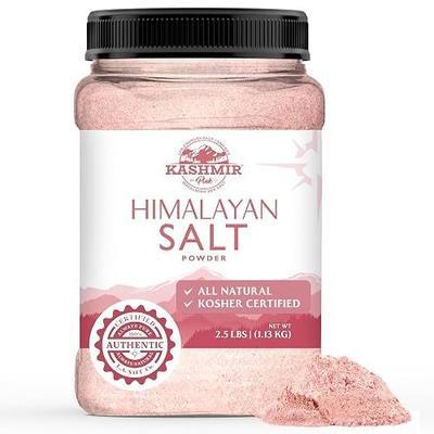 LA SALT CO Kashmir 2.5 Lbs Pink Himalayan Salt Jar, Powder (DUSTING SALT) | 100% Pure, Food Grade with 84 Trace Minerals | Kosher Certified, Vegan, Non-GMO, & Cruelty-Free