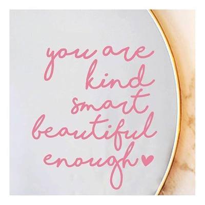 2X Affirmation Mirror Sticker for Girls Teens, You are Kind Smart Beautiful Enough Decal, Positive Self Love Bathroom Vanity Bedroom Mirror Decor for Daughter Student Friend