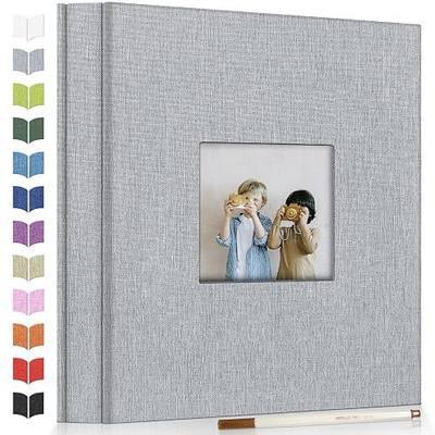 Artfeel Photo Album Self Adhesive Scrapbook Album for 3x5 4x6 5x7 8x10 Pictures,40 Pages Linen Cover with Display Window DIY Photo Book,Ideal Gifts for Family Travel Wedding Baby