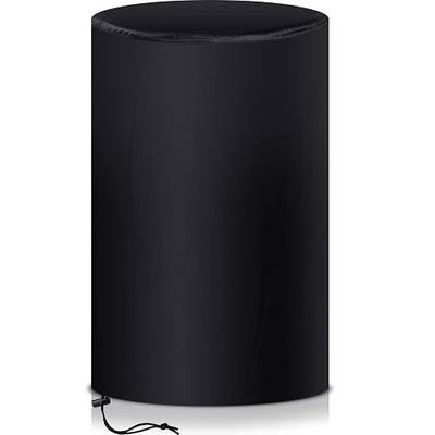 Amylove 55 Gallon Drum Cover, 210D Oxford Cloth Water Storage Barrel Cover, 25 x 37 Inch Outdoor Waterproof Rain Snow Bucket lid with Drawstring, UV Protection, Anti Dust(Black,1 Pcs)