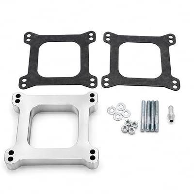 1" Aluminum Carb Carburetor Spacer W/ 3/8" Vacuum Tube fits F-ord M-opar Holley