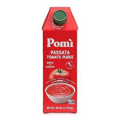 Pomì Tomato Passata 26.46oz (Pack of 6) - Made in Italy | Velvety Tomato Puree with Touch of Salt, No Additives or Preservatives - 100% Fresh Italian Tomatoes - BPA-Free