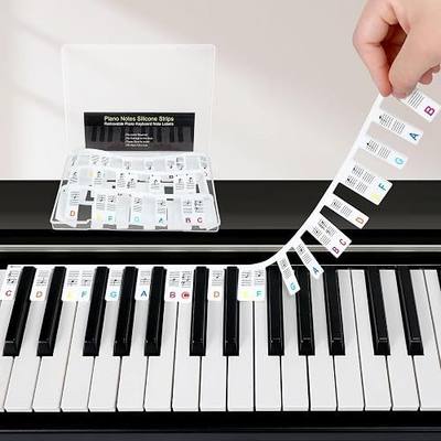 Removable Keyboard Note Labels for 88 Keys, Easy to Install Piano Keyboard Stickers with Notes Guide for Beginners