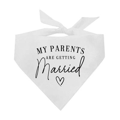 My Parents are Getting Married | 100% Cotton Adjustable Triangle | Engagement Announcement Photoshoot Prop | Bridal Shower Gift | Made in USA | White One Size (648) GB