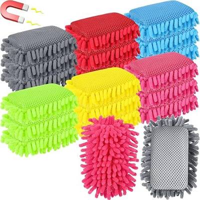 Sherr 18 Pcs Microfiber Shag Magnetic Dry Erase Erasers Washable Whiteboard Eraser Bulk Colorful White Board Eraser for Chalk Markers Home Office(Multicolor)