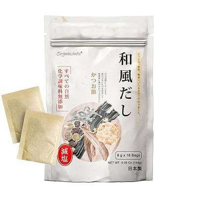 Orgnisulmte Dashi Stock (Dashi Packet, Dashi Broth), Umami dashi Soup Stock, All Natural Ingredients, No MSG, Additives Free, 100% Made in Japan 8g x 18 Packs 5.08 Oz