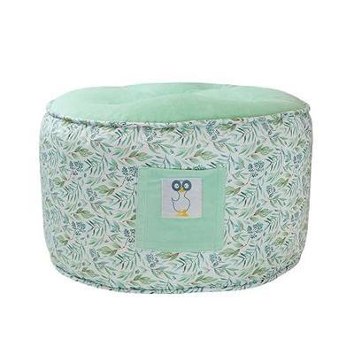 GooseWaddle Soft and Comfortable Kids Ottoman Toddler Pouf Seating for Your Little One's Playroom or Nursery (Basil Mint)