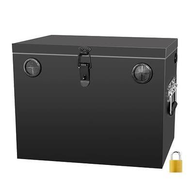 Peastorm Trailer RV Marine Battery Box - 12V Waterproof Steel Battery Relocation Kit for Boat, Trolling Motor, Kayak (Group 27 Black)