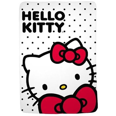 Collectibles Hello Kitty Polka Dot Bedding Super Soft Cozy Blanket, 62 in x 90 in, (Officially Licensed Product) by Franco