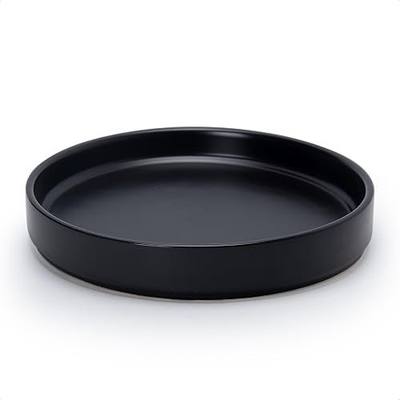 D'vine Dev Ceramic Plant Saucer/Drainage Tray, 8.7 in, Black, 97-T-B-4 | Glazed Ceramic, High Temperature Fired, Functional & Stylish , Easy Maintenance, Versatile Sizes for Various Planters