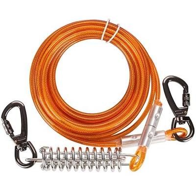 PatiencET 15FT Dog Tie Out Cable,Tie Out Cable for Dogs Up to 60 Lbs,Dog Cables for Outside,Yard and Camping,for Small and Medium Dogs (Orange)