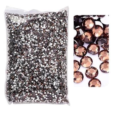 15000pcs Flatback Rhinestones,Silver Backing Resin Non Hotfix Rhinestones Large Quantity Wholesale for Crafts Creative Design,Clothes,Makeup,Nail Art (5mm,Silver Base,Dk.Coffee)