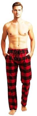 NORTY Men's Flannel Pajama Pants - Soft Fabric Men's Pajama Pants with Drawstring Waist & Side Pockets, Cotton/Poly Blend