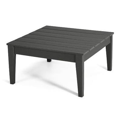 WestinTrends 32 Inch Ashore Outdoor Coffee Table, Gray | All Weather Poly Lumber Adirondack Patio Coffee Table Square Low Table for Balcony, Garden, Indoor or Outdoor Use