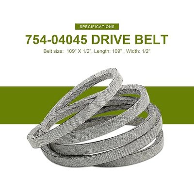 954-04045 754-04045 Lawn Mower Deck Belt 1/2" x 109" Replacement for MTD Cub Cadet Troy Bilt 954-04045 754-04045 42" LT1040 LT1042 RZT17 RZT42 LX426 LX423 LX425 RZT-42 Toro 112-5800