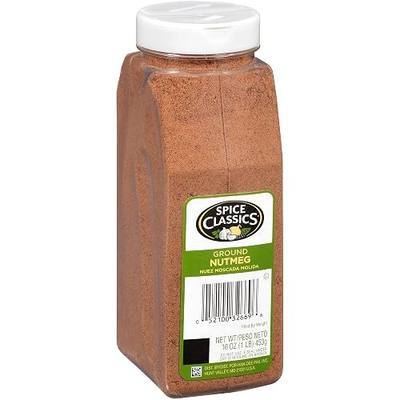 Spice Classics Ground Nutmeg, 16 oz (Pack of 6) - Six 16 Ounce Containers of Ground Nutmeg Powder, Perfect in Coffees, Cocktails, Soups and More