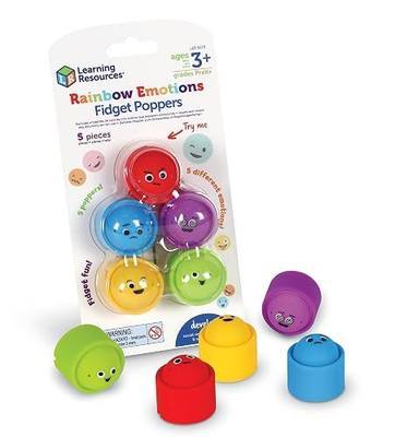 Learning Resources Rainbow Emotion Fidget Poppers, Sensory Toys, Social-Emotional Learning ,Sensory Toys for Toddlers, SEL Skills,Fine Motor Skills, Ages 3+,5 Pieces