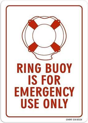 GIMIPAT Aluminum Ring Buoy Is For Emergency Use Only Pool Sign, 12inx8in Fade Resistance, Indoor/Outdoor Use Metal Sign