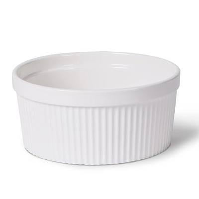 64 oz Ramekins 1 pcs Porcelain Ramekins Dishes for Souffle,Creme Brulee, Pudding, Custard Cups,Bakeware Bowls Set for Baking,Oven Safe, White (8 inch)