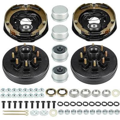 Aeagle 8 on 6.5" Bolt Circle Hub Drum Kits w/ 12" x 2" Left and Right Electric Brake for 7,000lbs Trailer Axle,Cone Bearing