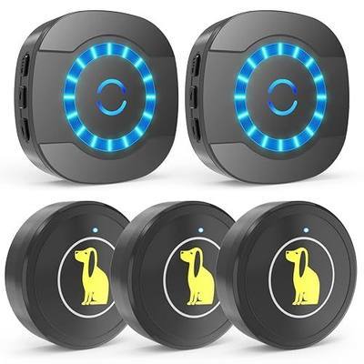 Dog Door Bell, Dog Bell for Training Doggie Door Bell for Dog Puppy Training Sliding Door/Go Outside Doorbell and Waterproof Touch Button