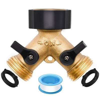 1/2/4 Pack 2 Way Hose Splitter, for 3/4" Hose Connector, with Rubber Washers & Tapes | for 3/4" Hose Connector
