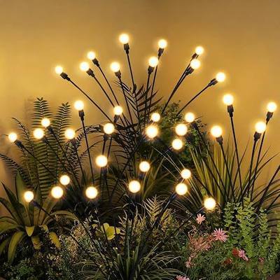 Solar Garden Lights, 2Pack 20LED Swaying Solar Lights Outdoor | Warm White Firefly Outdoor Decorative Lights, Garden Decor, Yard, Patio, Pathway Decoration Gardening Gifts for Women