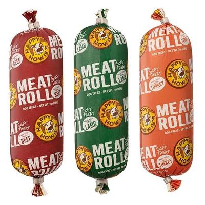 Happy Howie's Soft Meat Roll Treat, Beef, Lamb, Turkey, 7 Oz (Pack of 3)