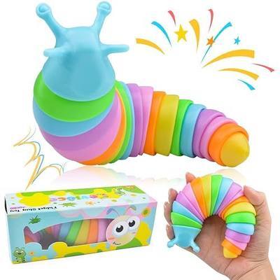 Cevioce Sensory Slug Fidget Toys, Fidget Slug Toys for Adult & Kid Party Favors, 1 PC Cute Autism Sensory Toys for Autistic Children, Travel Toys for 3+ Easter Basket Stuffers Gifts for Toddler Kids