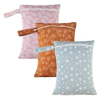 Happy Flute 3 Set Wet Bag Storage Bag Waterproof Washable for Baby | Travel Bags, Beach, Pool, Gym Bag for Swimsuits & Wet Clothes (Dandelion)