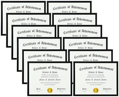 ELSKER&HOME 8.5 x 11 Frame Black 12 Pack, Certificate Award Document Diploma Frame Multi Pack, 8.5x11 Picture Frame for Wall & Tabletop Mounting in Horizontal or Vertical Format | Award Document Diploma Frame Multi Pack,8.5x11 Picture Frame for Wall & Tabletop Mounting in Horizontal or Vertical Form