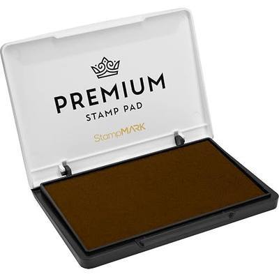 StampMark Premium Stamp Pad Medium Size 3" x 4" - for Traditional Rubber Stamps - Felt Pad Brown Color