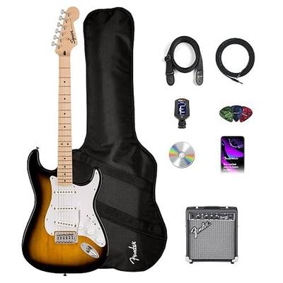Fender Squier Sonic Stratocaster Pack - 2-Color Sunburst Bundle with Frontman 10G Amplifier, Gig Bag, Tuner, Strap, Instrument Cable, Picks, and Austin Bazaar Instructional DVD