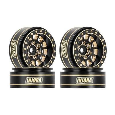 INJORA 42g 1.0 Plus Brass -3.75mm Offset Wheel for 1/24 1/18 RC(Black&Gold)