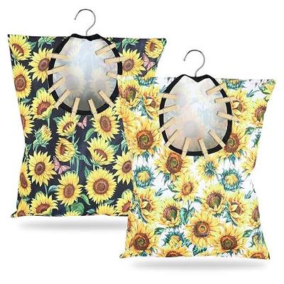 2 Pcs Sunflower Clothes Pin Bag Clothespin Bag Holder Clothespin Holder 15 X 11 Inch Clothes Pin Hanging Bag Clothespin Bag for Clothesline Outdoor Outside Wardrobe and Laundry Room