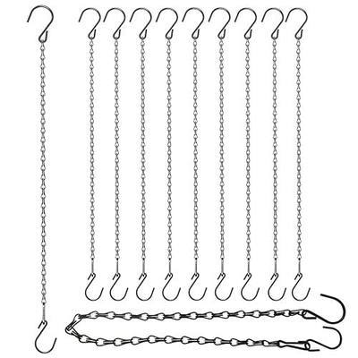 Chain for Hanging Plants, Adjustable Hanging Chain with Hooks, 21 Inch, Black – 10 Pack Heavy Duty for Hanging Bird Feeders,Grow Lights, Potted Plants, Neon Sign, Christmas Wrea