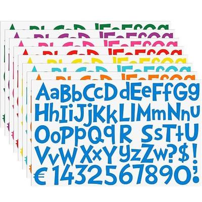 TaoBary 544 Pcs 2 Inch Large Alphabet Stickers, Upper & Lower Case Letters with Numbers, Waterproof Vinyl ABC Stickers for Bulletin Boards, Posters, Classroom Signs, Bottles(Colorful, 16 Sheets)