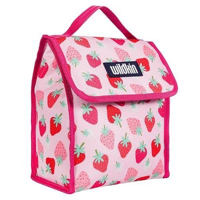 Wildkin Kids Insulated Lunch Bag – Keeps Food Hot or Cold, Easy-Clean Lining and BPA-free for Boys & Girls, Ideal for School, Travel & Daycare - Strawberry