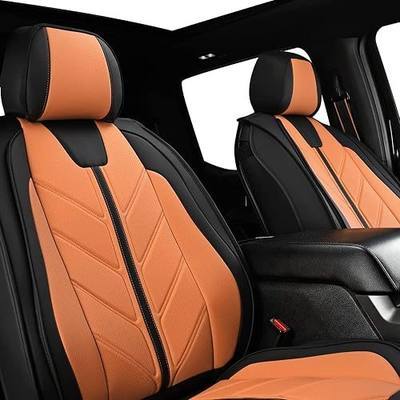 Pickup Seats Covers Compatible with Toyota Tacoma 2005-2023 SR SR5 TRD Off-Road TRD Pro TRD Sport Trall Special Edition Faux Leather(Brown,2 PCS Front Seat)
