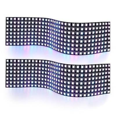 WS2812B RGB LED Digital Flexible Individually Addressable Panel Light WS2812 8X8 16X16 8X32 LED Module Matrix Screen DC5V (2Pack 8X32 256Pixels)